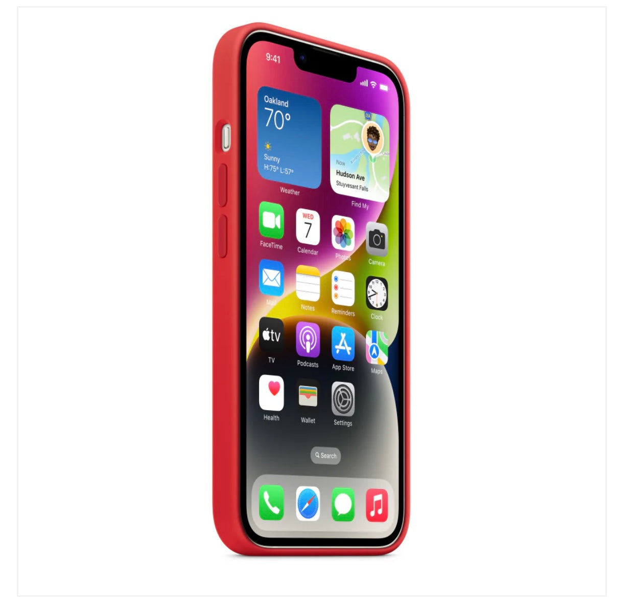 iPhone red liquid silicone case with micro velvet cloth inside